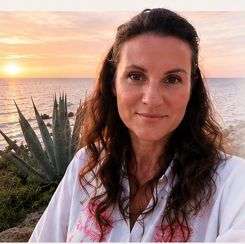 Julia von Taube am Meer bei Sonnenaufgang